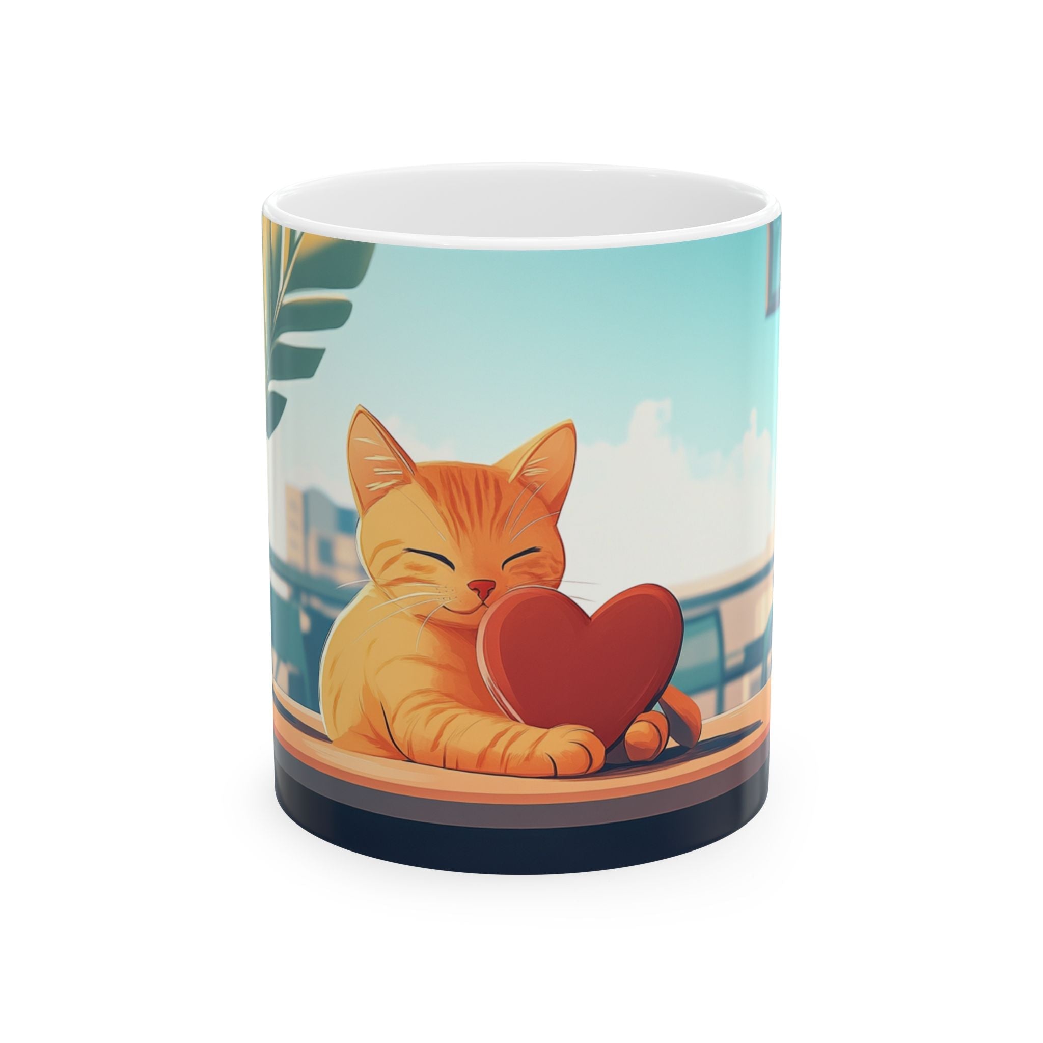Mekong Bobtail Cinnamon Heart Piece Cat Art