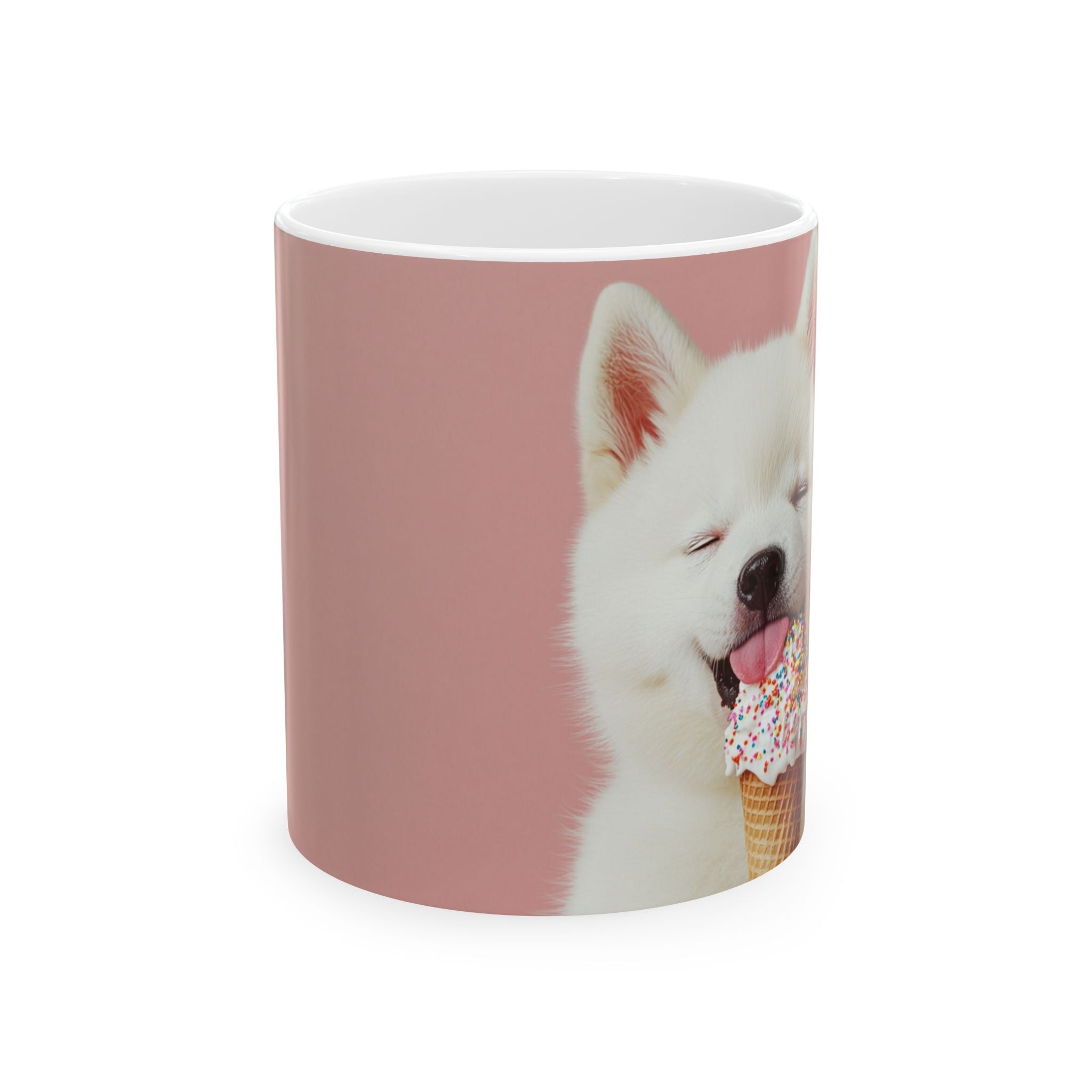 Akita Akita Over Pastel Pink Dog Art