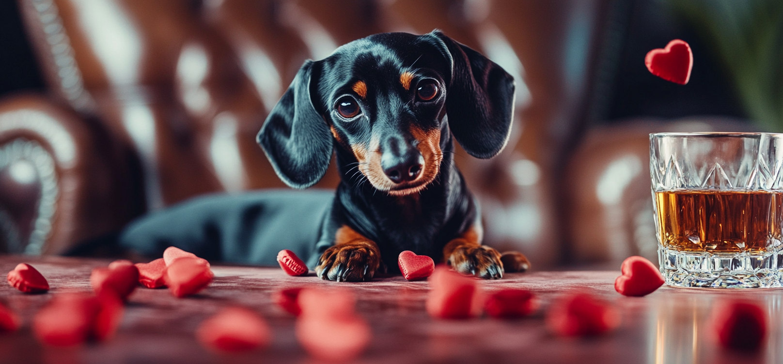 Minature Dachshund Whisky Hearted Puppy Dog Art
