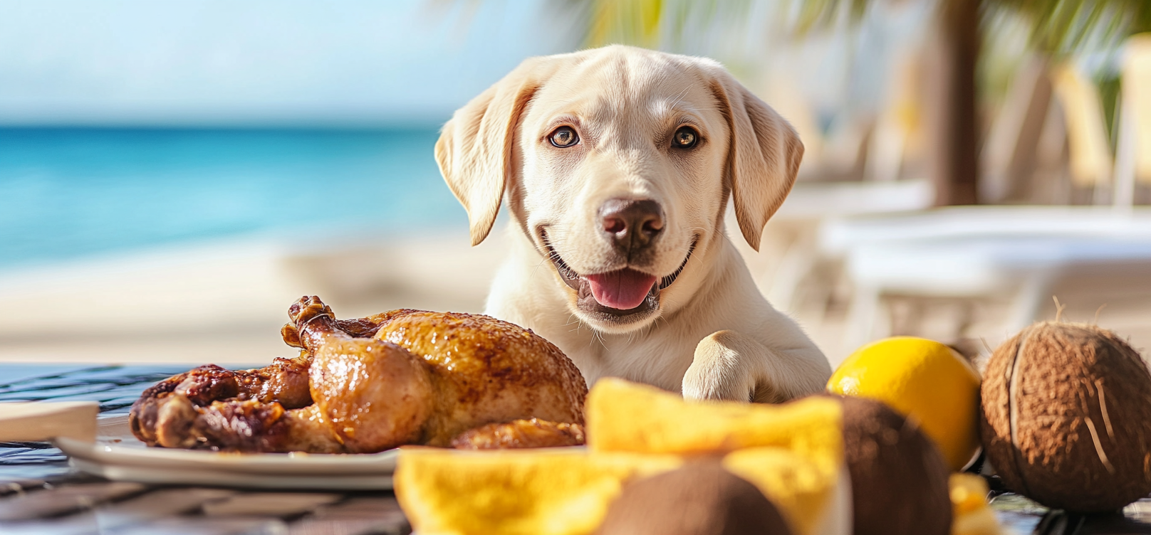 Labrador Retriever Chicken Dinner Dog Art